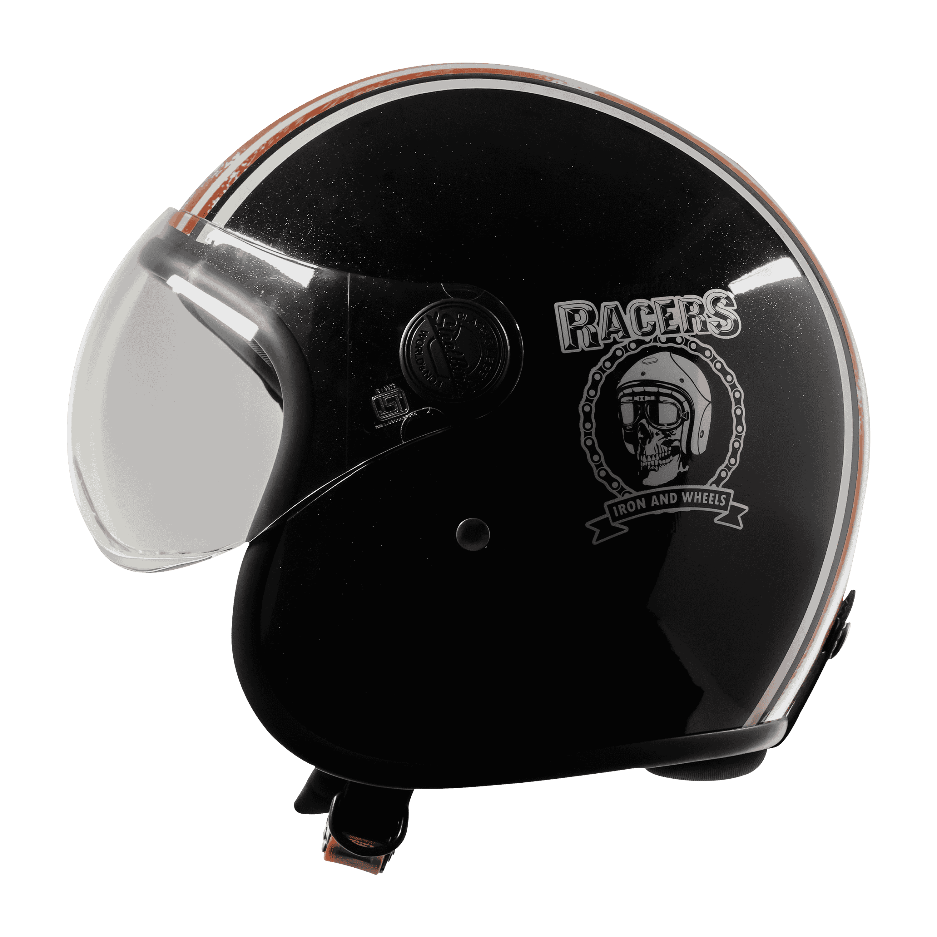 SBH-54 VINTAGE RACERS GLOSSY BLACK WITH DARK RED